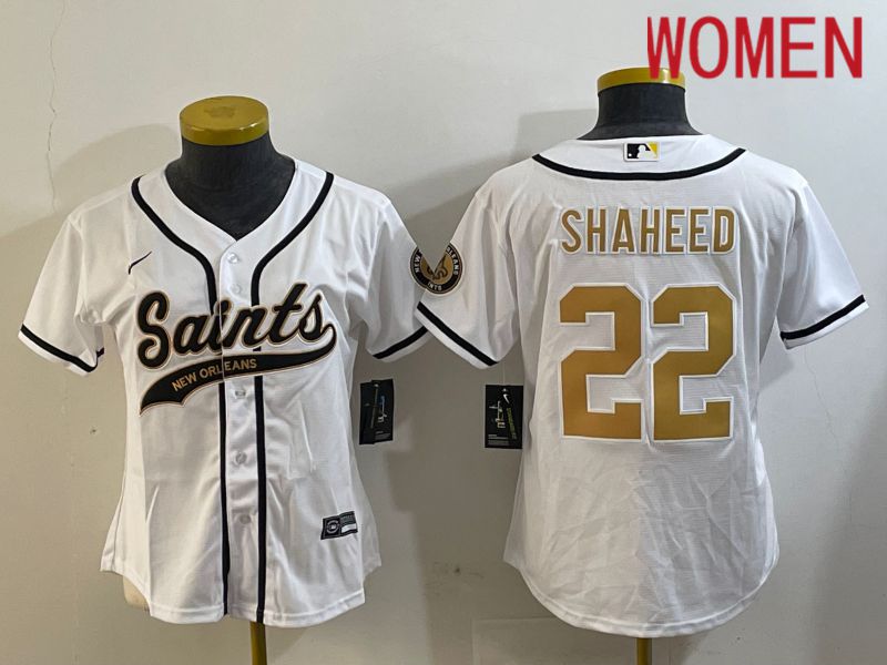 Women New Orleans Saints #22 Shaheed White Joint Name 2024 Nike Limited NFL Jersey style 1->youth nfl jersey->Youth Jersey
